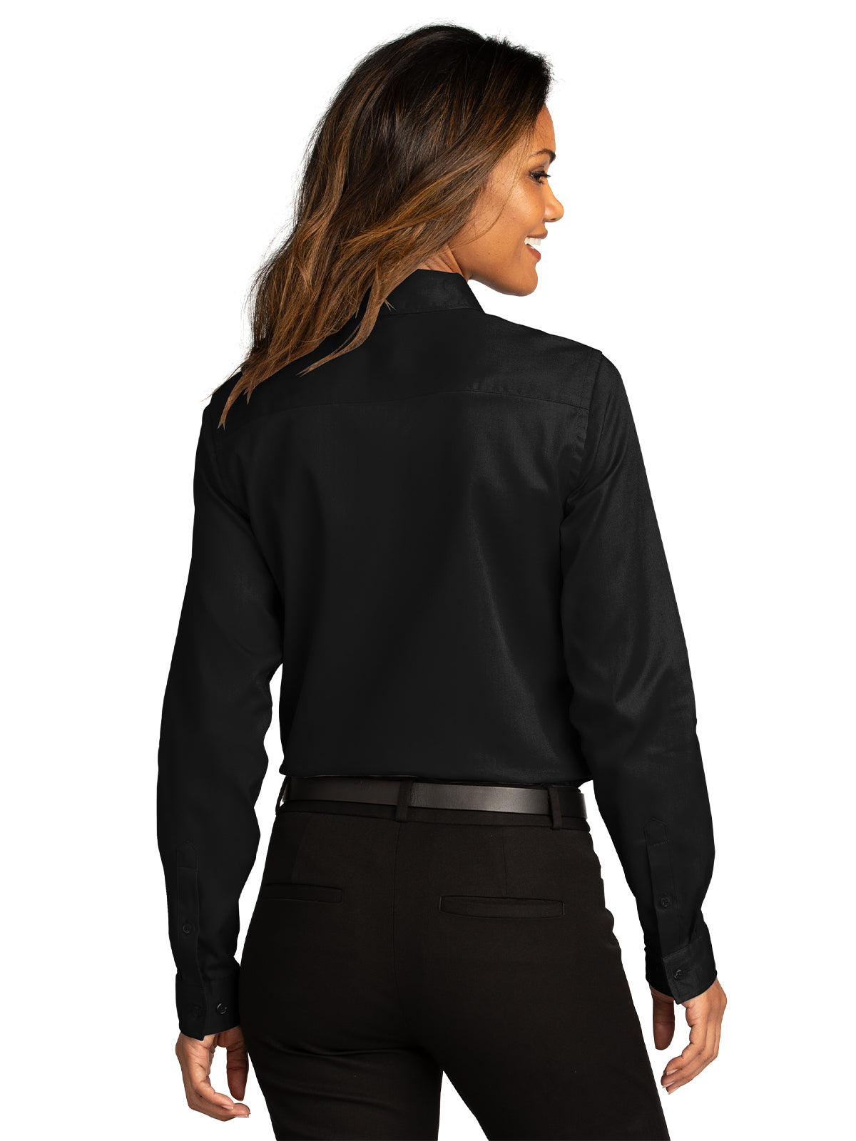 Women's Long Sleeve Shirt - LW808 - Deep Black