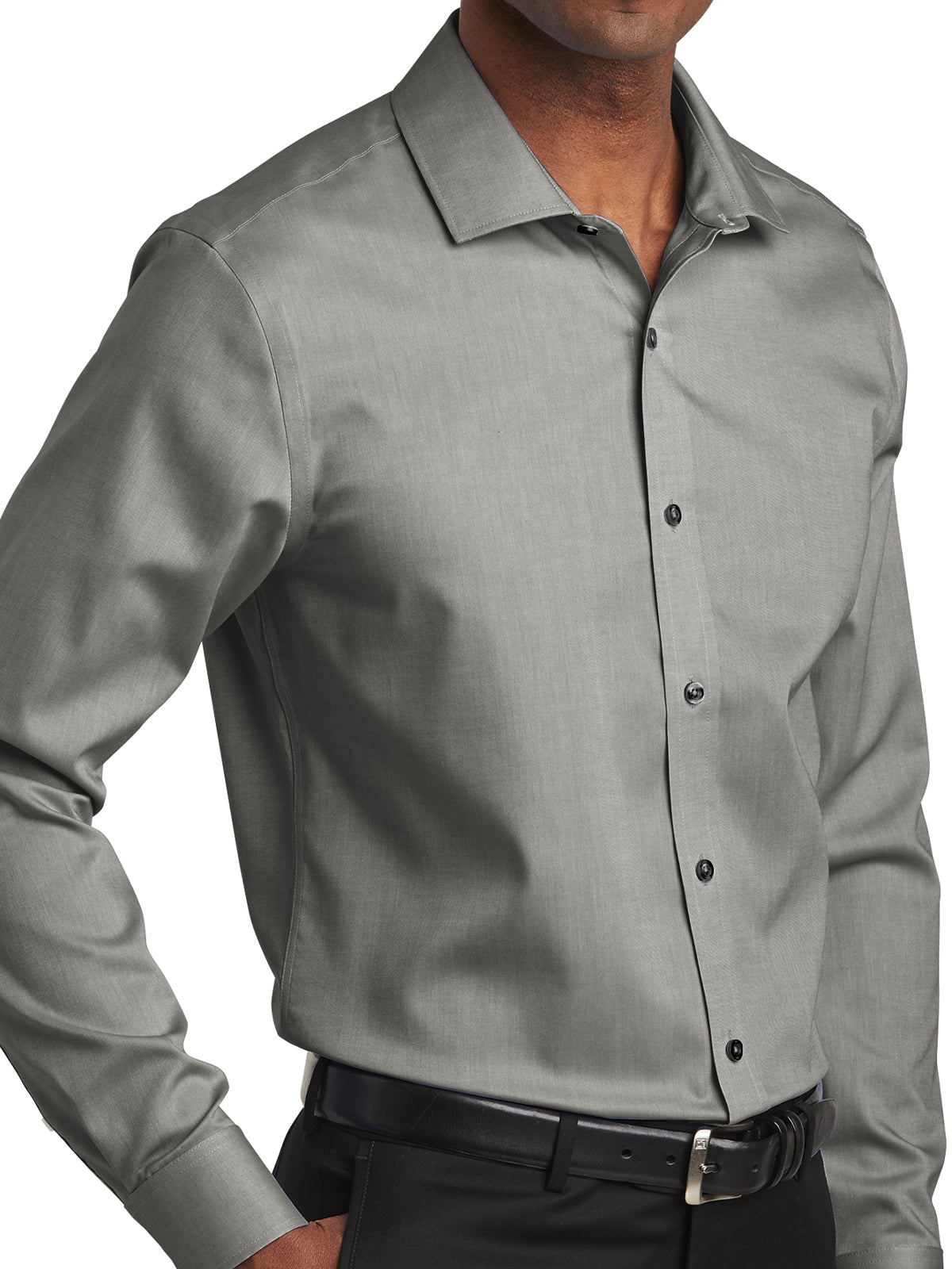 Slim Fit Pinpoint Oxford Non-Iron Shirt - RH620 - Charcoal