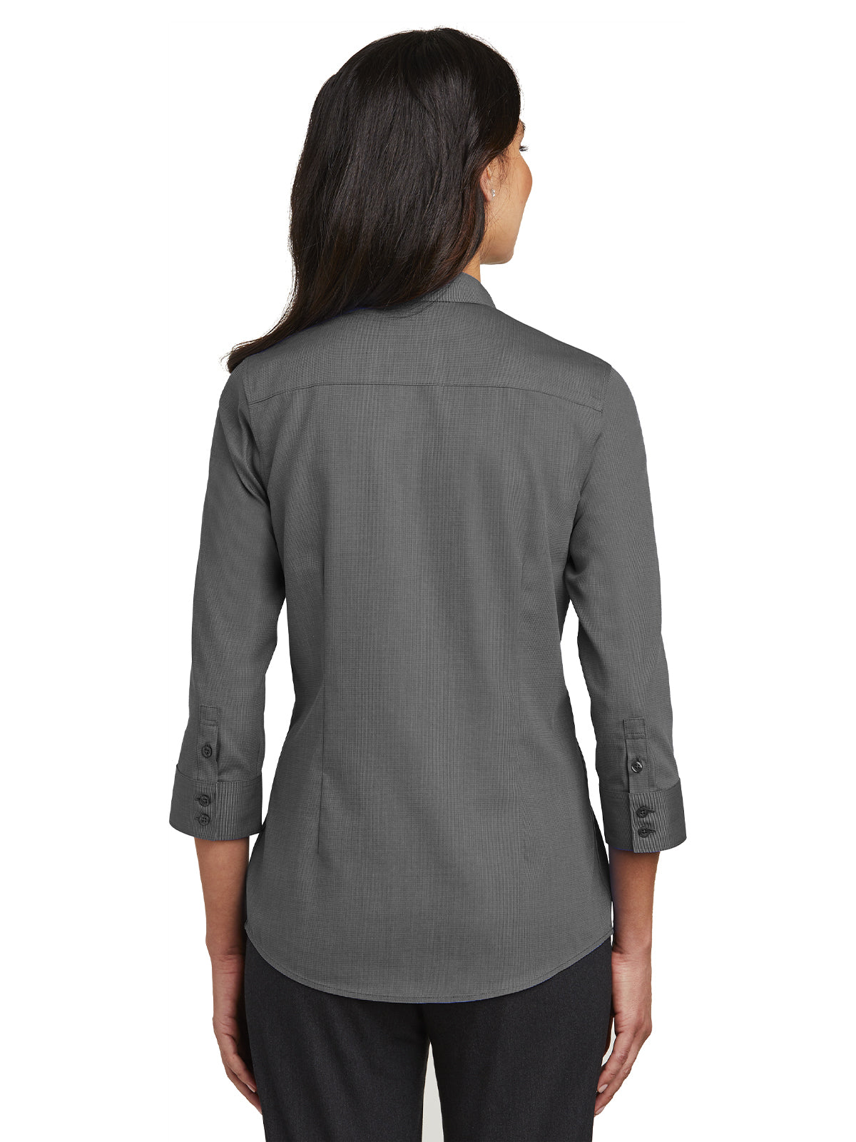 3/4 Sleeve Button Up Shirt - RH690 - Black