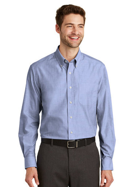 Men's Crosshatch Easy Care Shirt - S640 - Chambray Blue