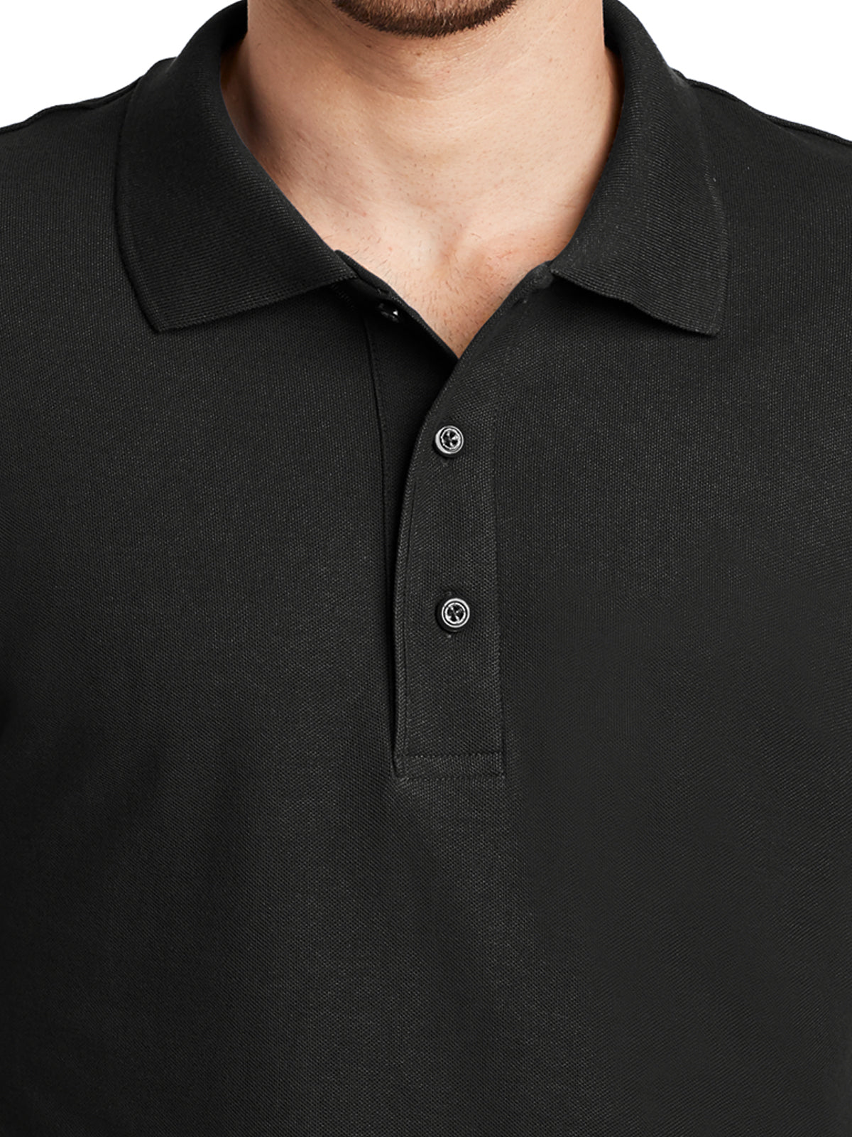 Men's Tall Silk Touch Polo Shirt - TLK500 - Black
