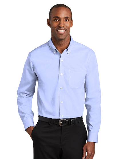 Tall Pinpoint Oxford Non-Iron Shirt - TLRH240 - Blue