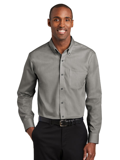 Tall Pinpoint Oxford Non-Iron Shirt - TLRH240 - Charcoal