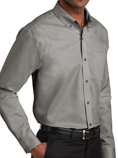 Tall Pinpoint Oxford Non-Iron Shirt - TLRH240 - Charcoal