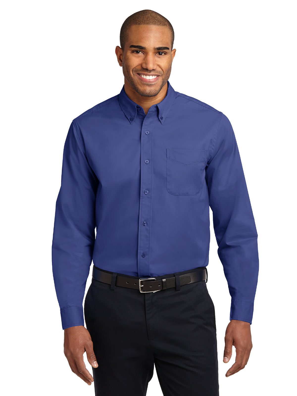 Tall Long Sleeve Easy Care Shirt - TLS608 - Mediterranean Blue