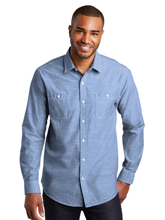 Men's Chambray Shirt - W380 - Light Blue