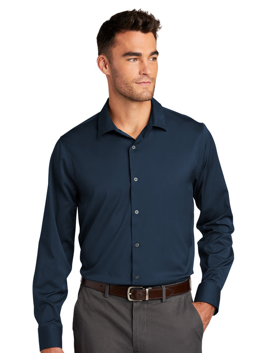Men's City Stretch Button-Down Shirt - W680 - River Blue Navy