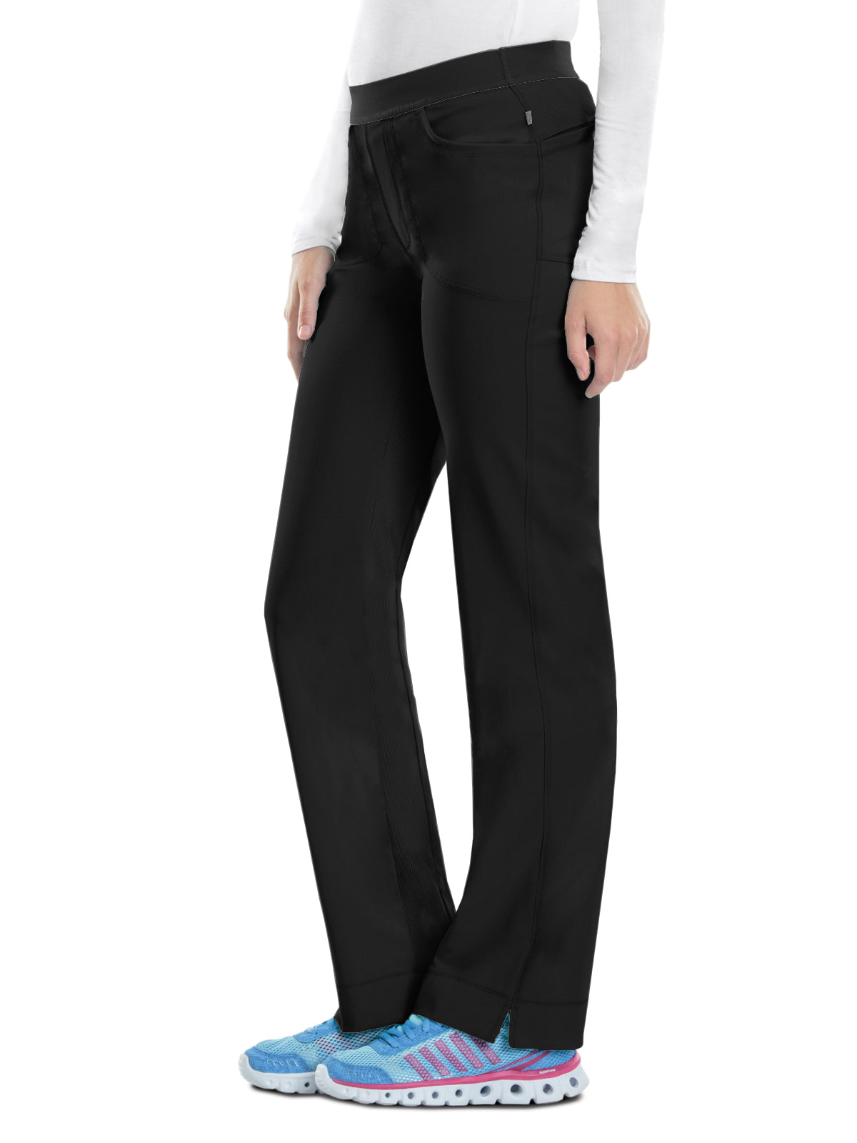 Low Rise Soft Elastic Waistband Slim Pull-On Pant - 1124A - Black