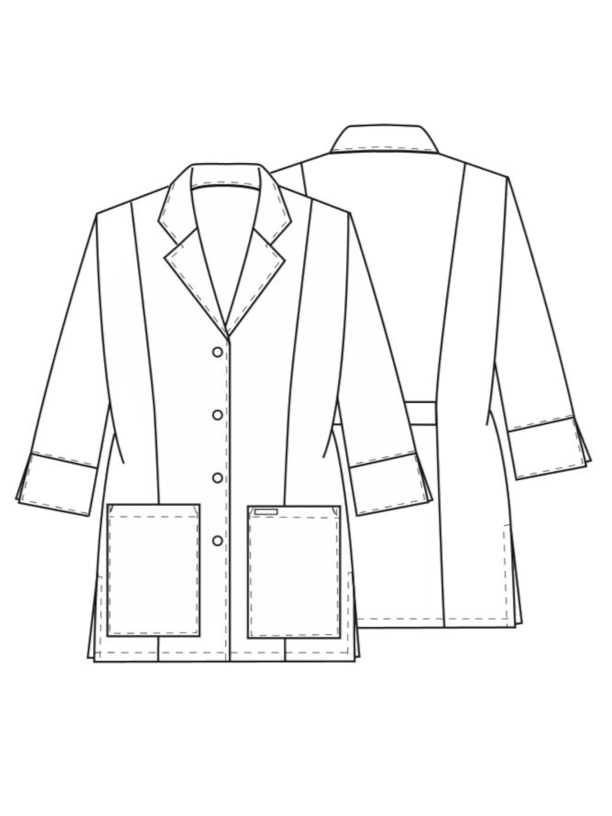 30" 3/4 Sleeve Lab Coat - 1470 - White