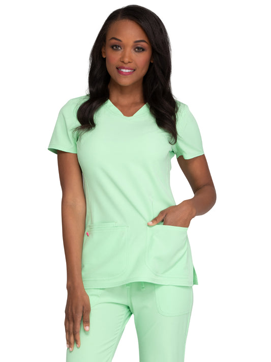 Women's Shaped V-Neck Top - 20710 - Go Green