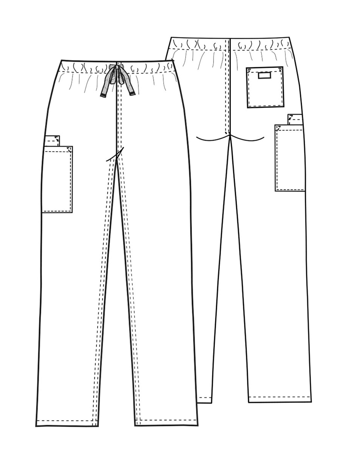 Unisex 2-Pocket Drawstring Cargo Pant - 4100 - Khaki