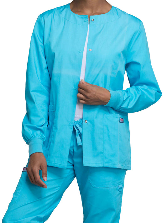 Women's Snap Front Scrub Jacket - 4350 - Turquoise