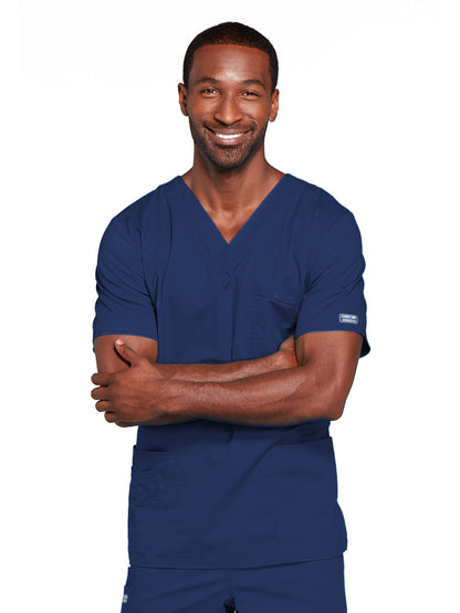 Unisex 2-Pocket V-Neck Scrub Top - 4725 - Navy