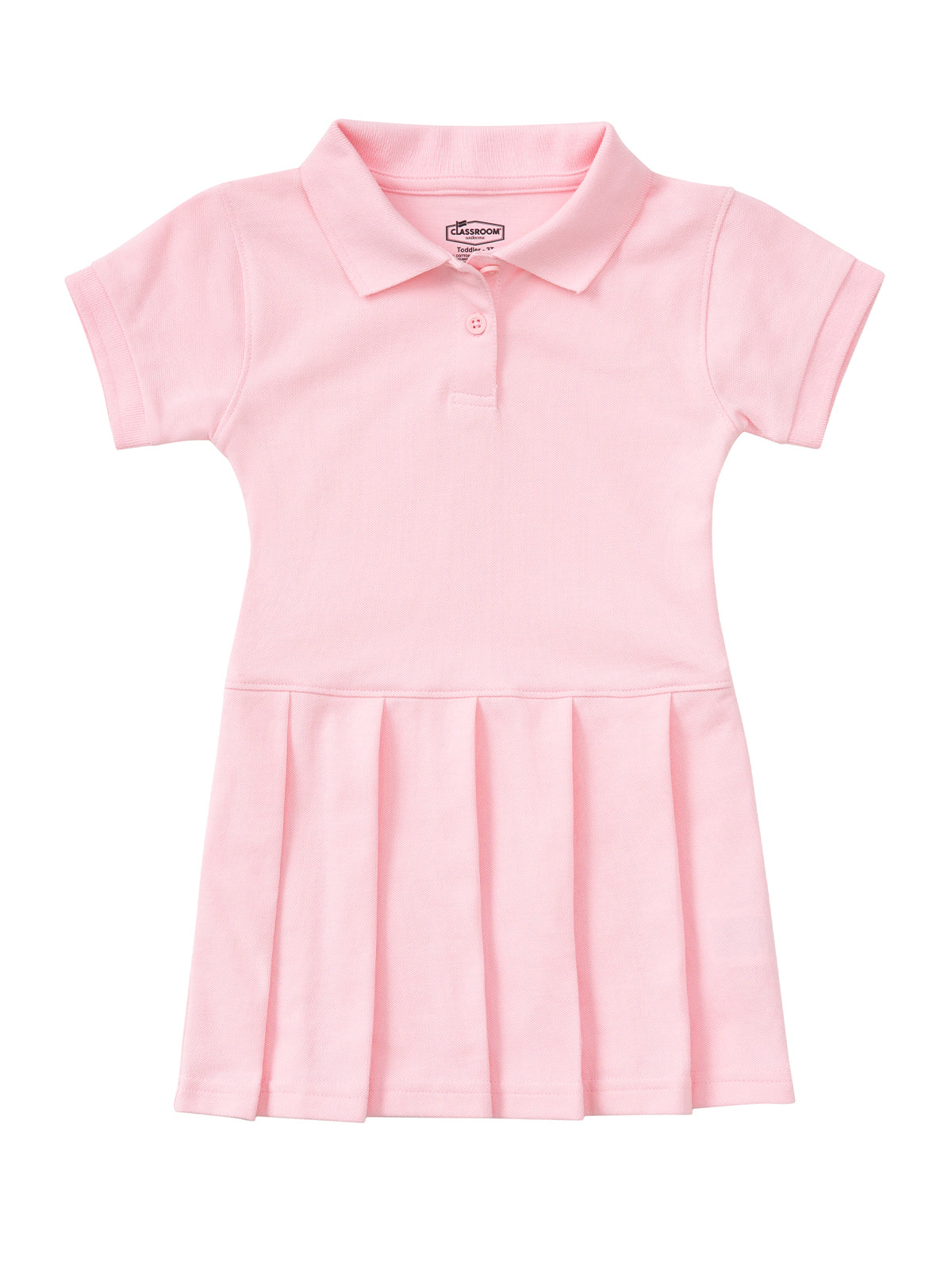 Girls' Pique Polo Dress for Preschool - 54120 - Pink