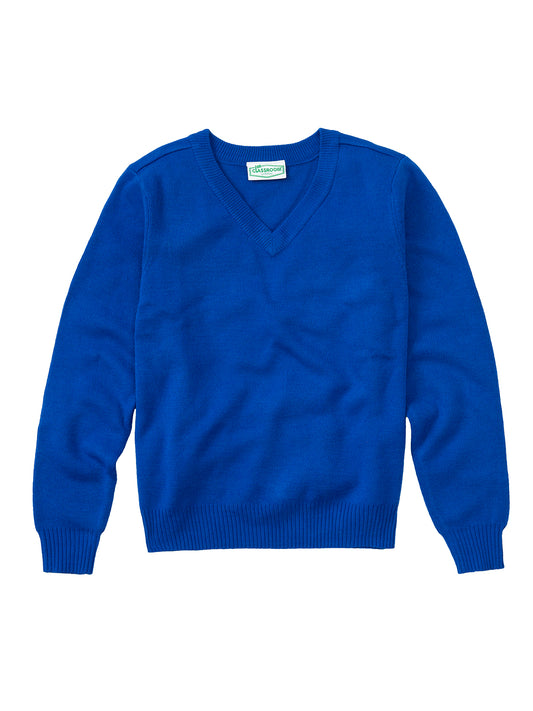 Adult Unisex Long Sleeve V-Neck Sweater - 56704 - Royal