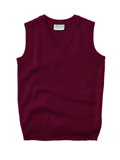 Adult Unisex V-Neck Sweater Vest - 56914 - Burgundy