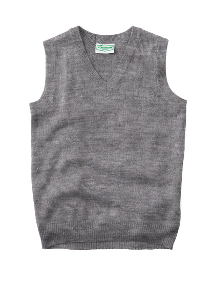 Adult Unisex V-Neck Sweater Vest - 56914 - Heather Gray
