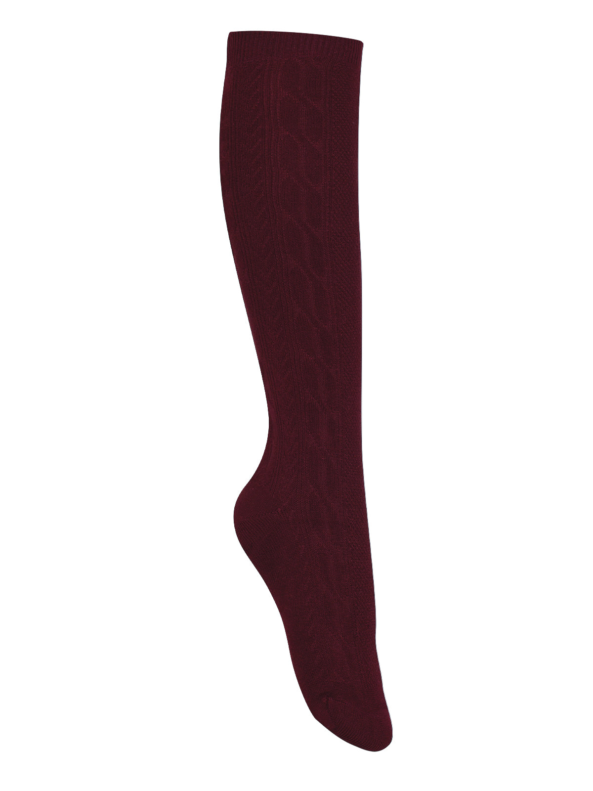 Girls/Junior Girls' Cable Knee Hi Socks 3 PK - 5HF102 - Burgundy