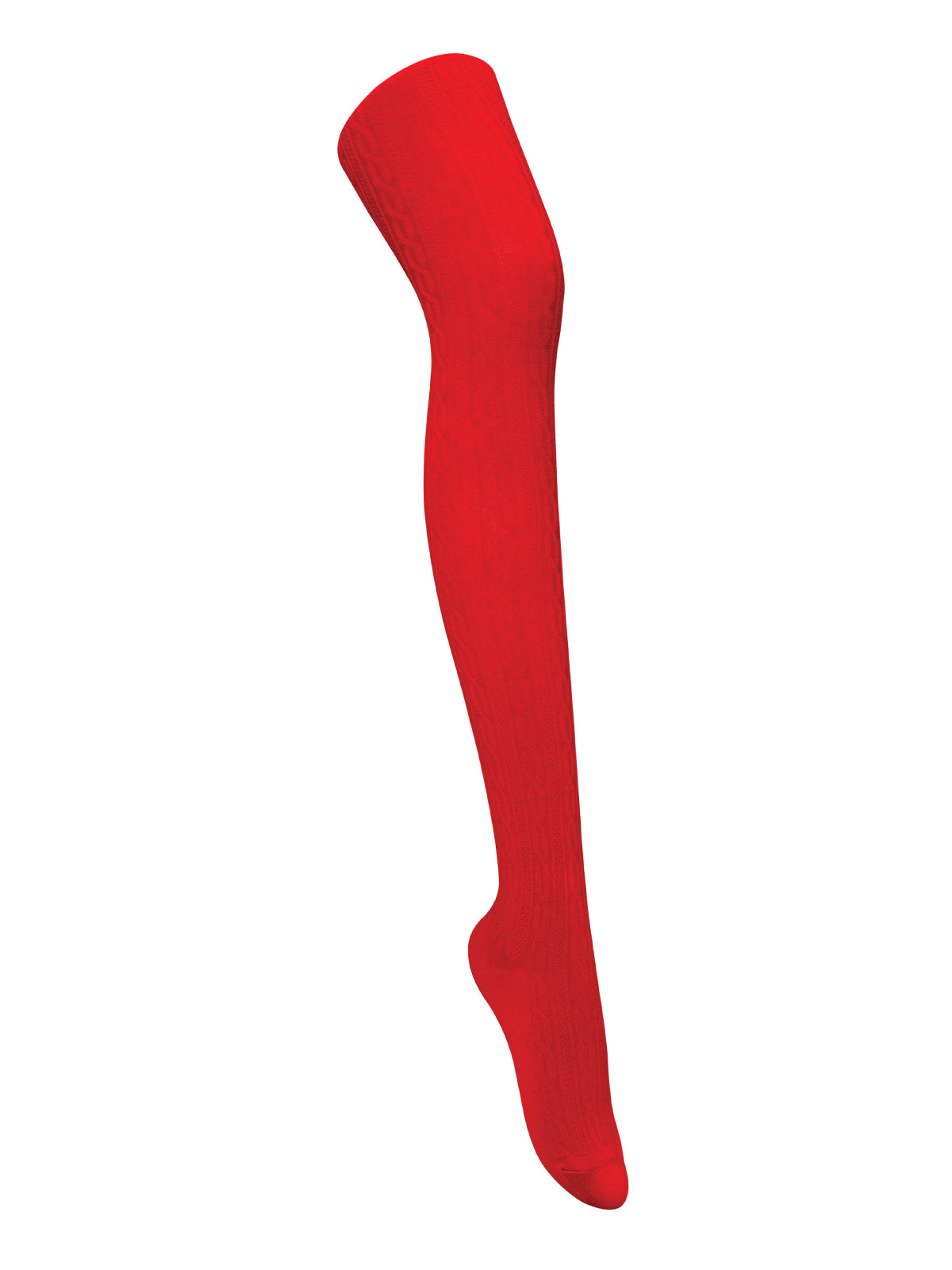 Junior Girls' Cable Knit Tights - 5HF302 - Red