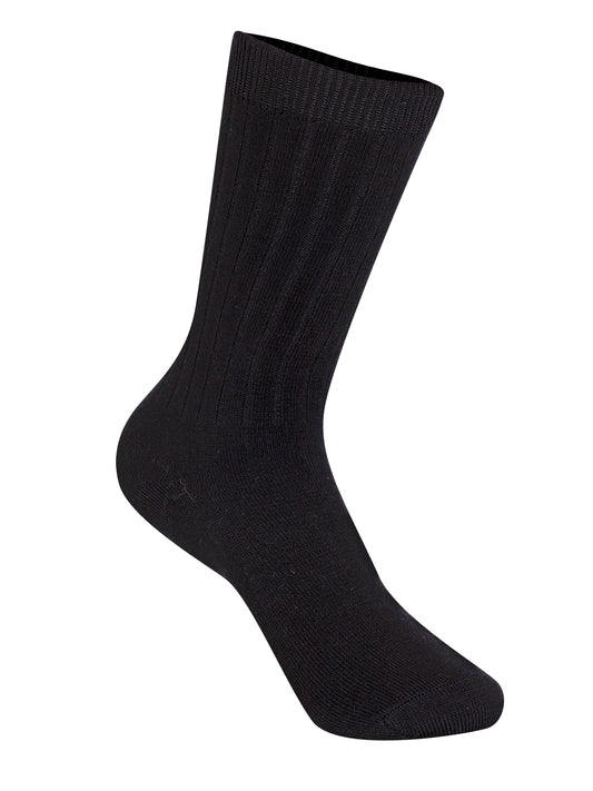 Unisex Rib Crew Socks - 3 Pack - 5HM001 - Black