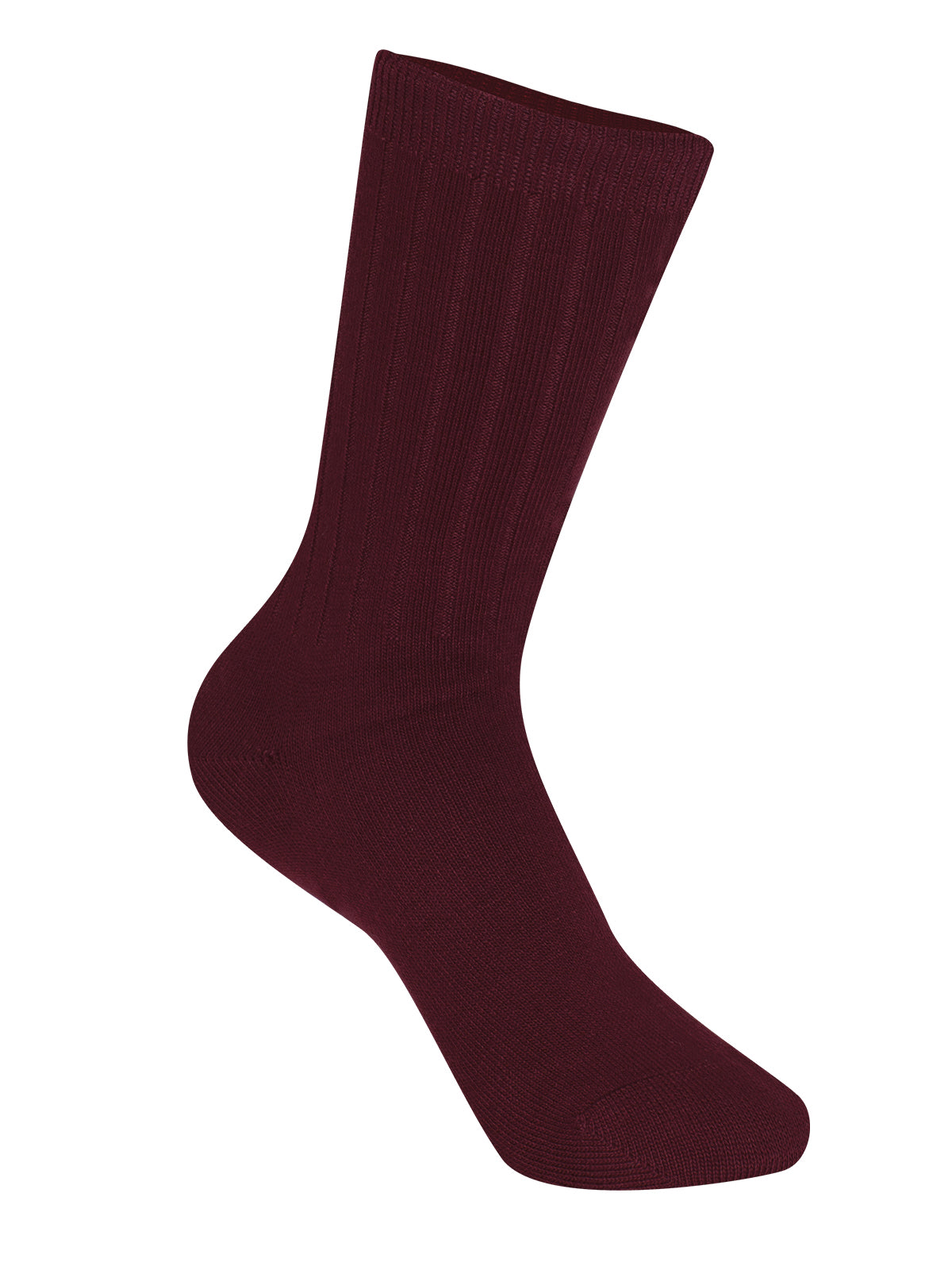 Unisex Rib Crew Socks - 3 Pack - 5HM001 - Burgundy