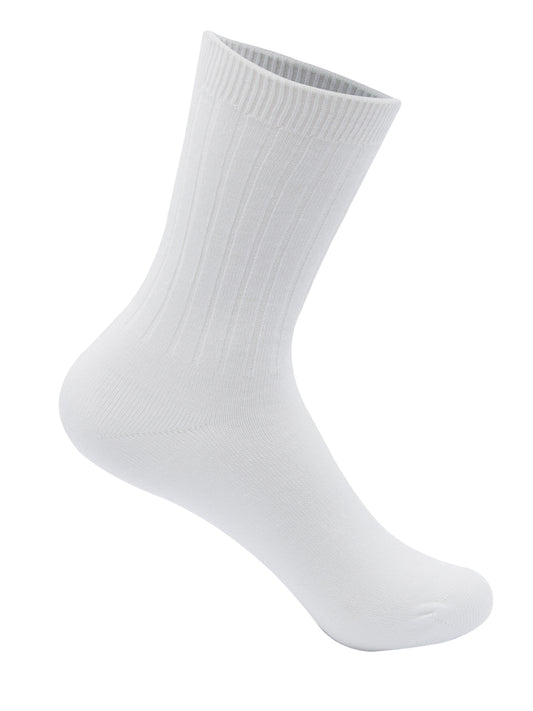 Unisex Rib Crew Socks - 3 Pack - 5HM001 - White