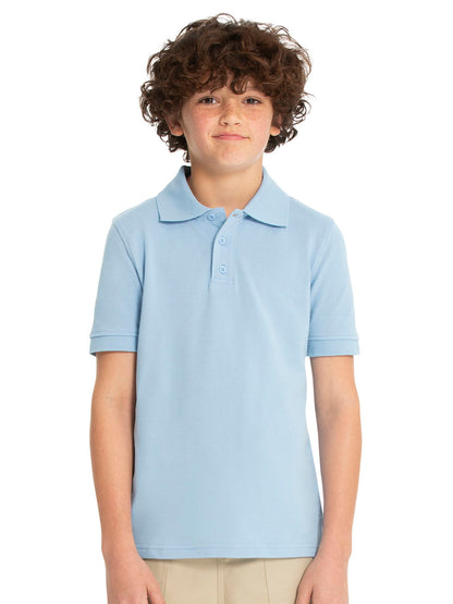 Unisex Youth Short Sleeve Pique Polo - 68112 - Light Blue