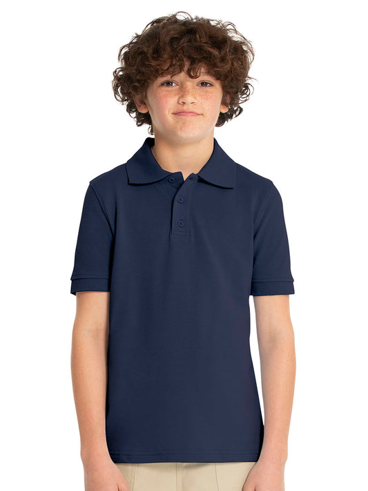 Unisex Youth Short Sleeve Pique Polo - 68112 - Navy