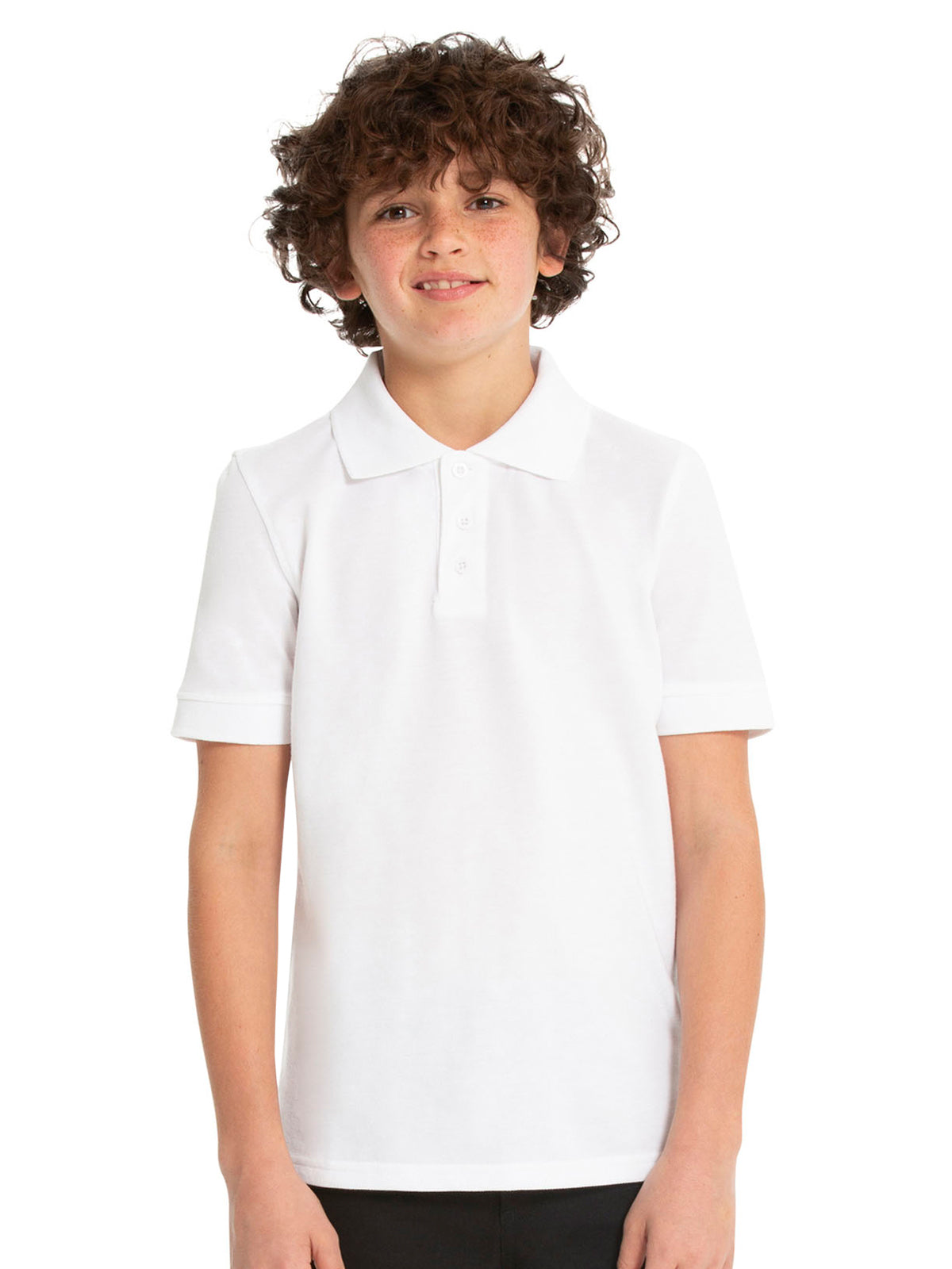 Unisex Youth Short Sleeve Pique Polo - 68112 - White