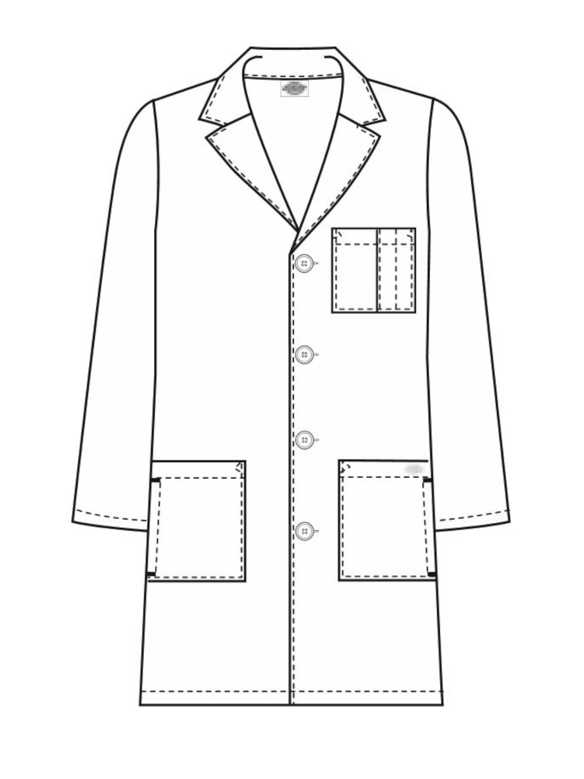 Unisex Three-Pocket 37" Full-Length Lab Coat - 83402 - White