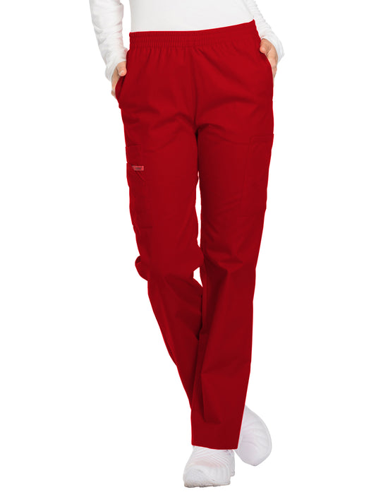 Women's Natural Rise Tapered Leg Pull-On Pant - 86106 - Red