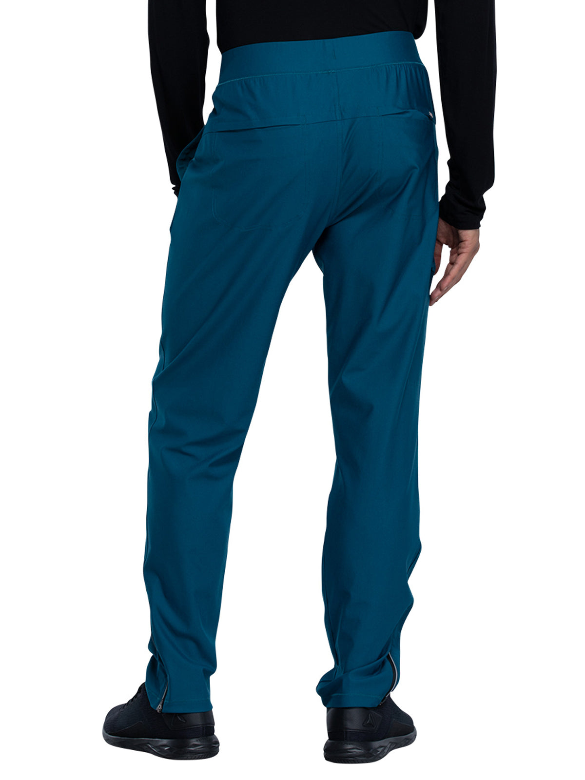 Men's Faux Front Fly Tapered Leg Pull-on Scrub Pant - CK185 - Caribbean Blue
