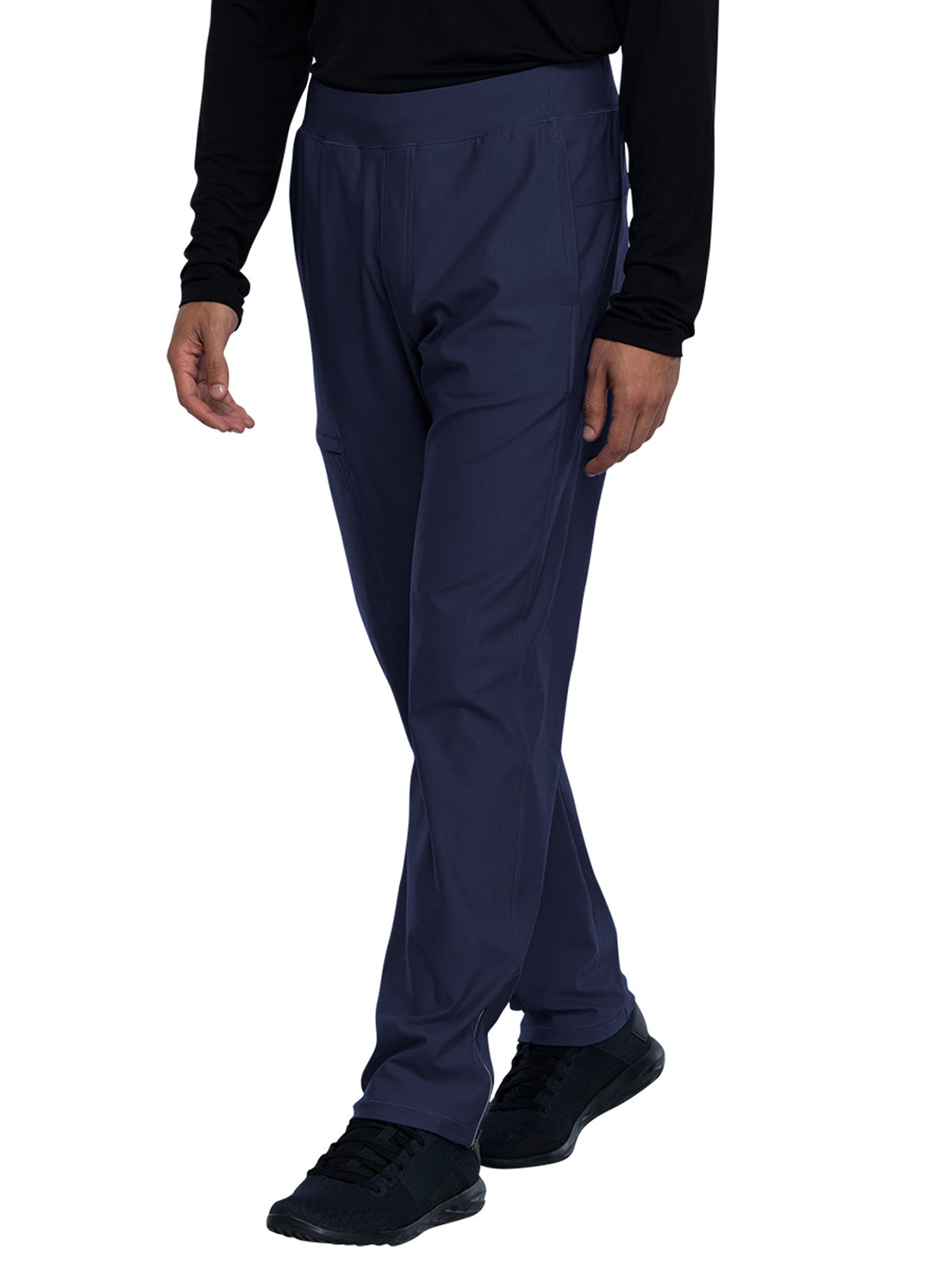 Men's Faux Front Fly Tapered Leg Pull-on Scrub Pant - CK185 - Navy