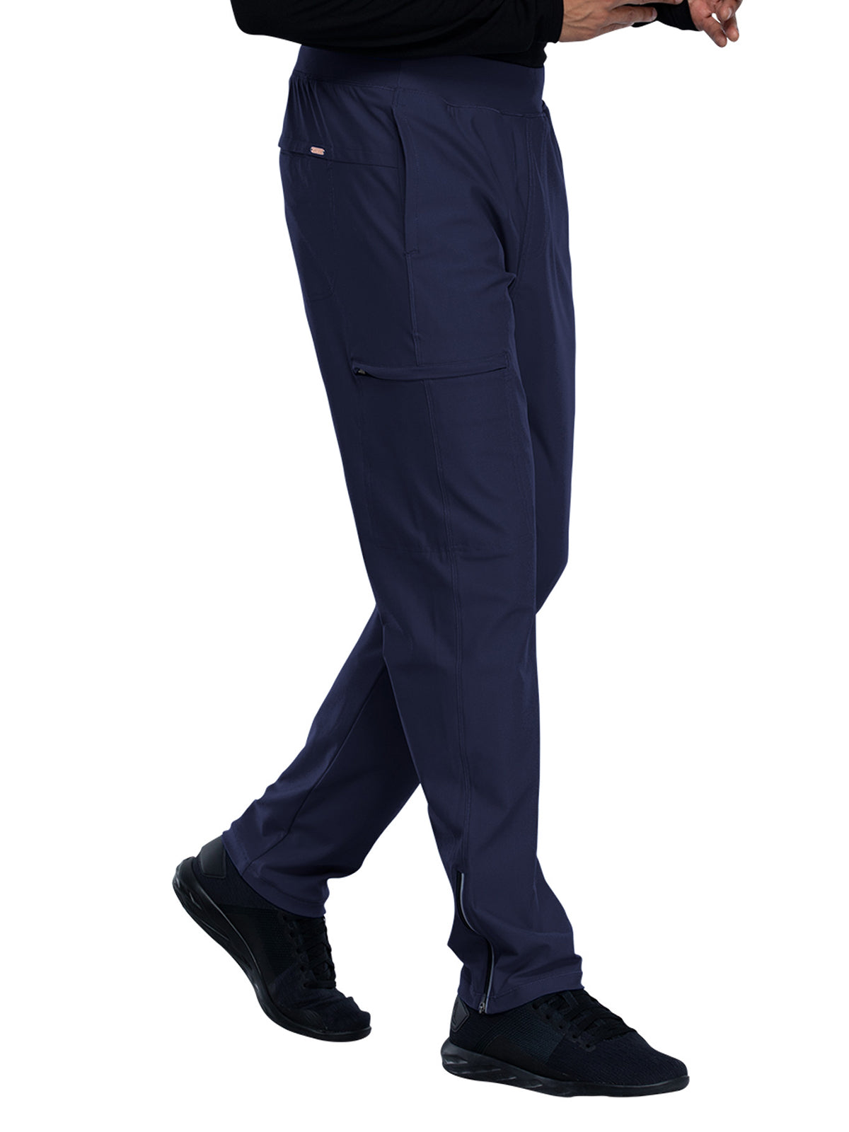 Men's Faux Front Fly Tapered Leg Pull-on Scrub Pant - CK185 - Navy