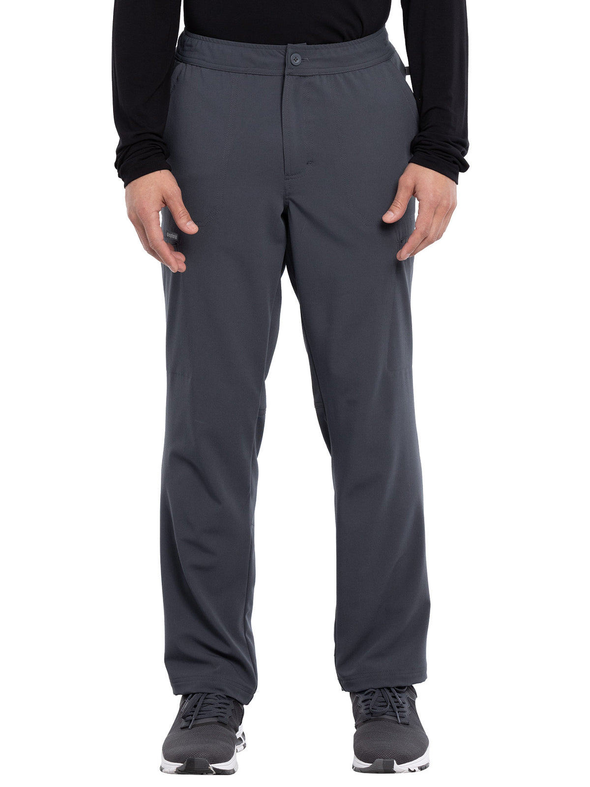 Men's Mid Rise Button Closure Fly Front Cargo Pant - CK205A - Pewter