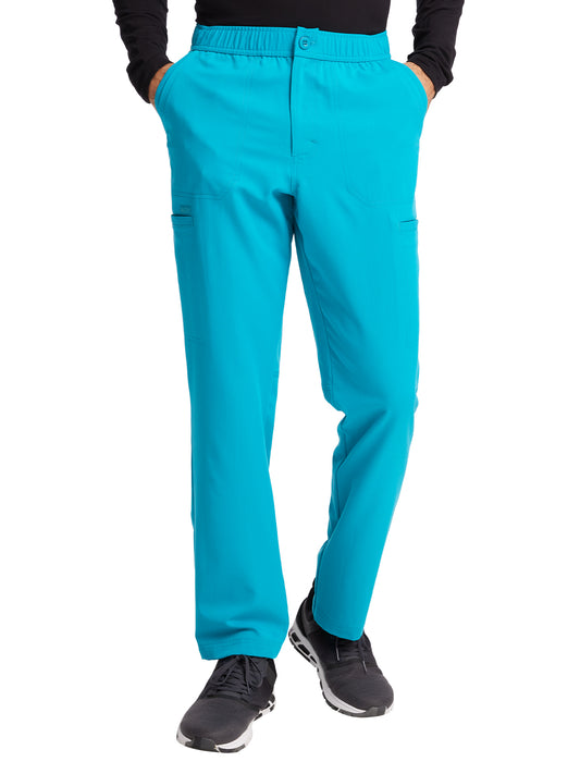 Men's Mid Rise Button Closure Fly Front Cargo Pant - CK205A - Teal Blue