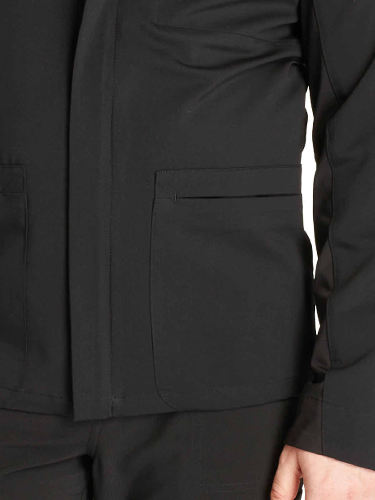 Men's Zip Front Scrub Jacket - CK329A - Black