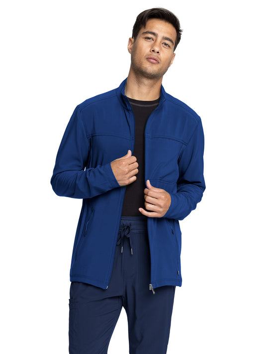 Men's Stand-up Collar Zip Front Jacket - CK332A - Galaxy Blue