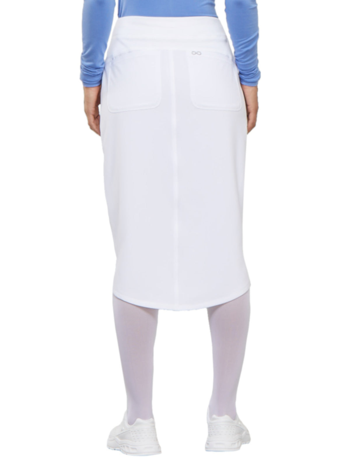 30" Tapered Drawstring Elastic Waistband Skirt - CK505A - White
