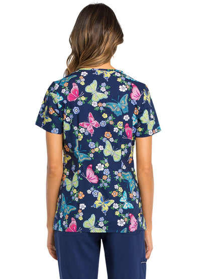 Women's V-Neck Print Top - CK646 - Try Out Your Wings
