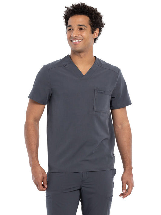 Men's 2 Pocket Modern Fit Tuckable V-Neck Top - CK887A - Pewter