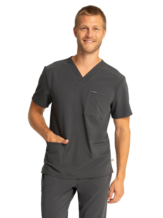 Men's 3-Pocket V-Neck Top - CK888A - Pewter