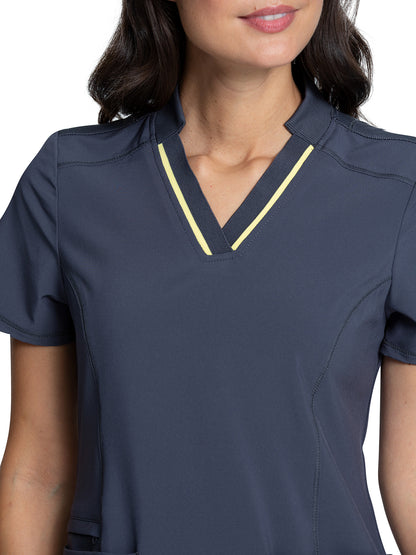 V-Neck Top - CK895A - Pewter