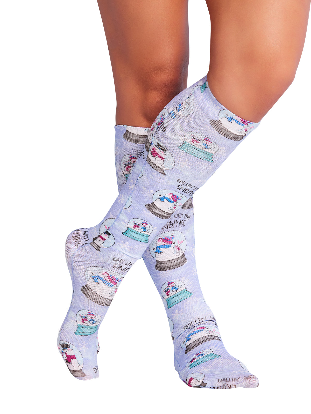Women's Knee High 8-15 mmHg Compression Sock - COMFORTSUPPORT - Chillin' Snowmies