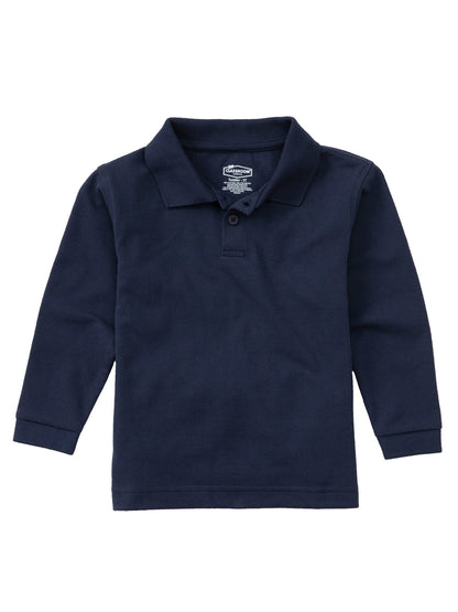 Children's Unisex Long Sleeve Pique Polo - CR835D - Dark Navy