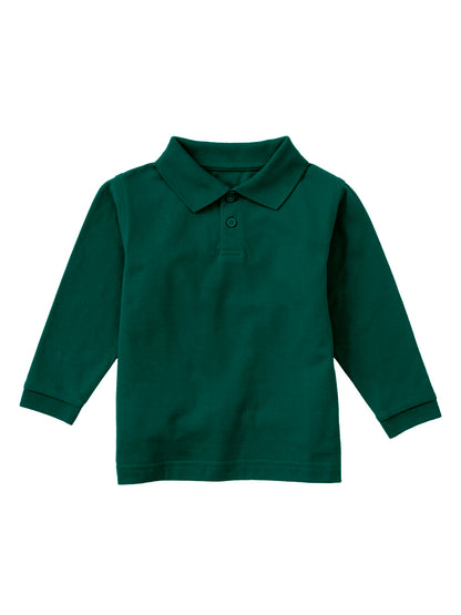 Children's Unisex Long Sleeve Pique Polo - CR835D - Hunter Green