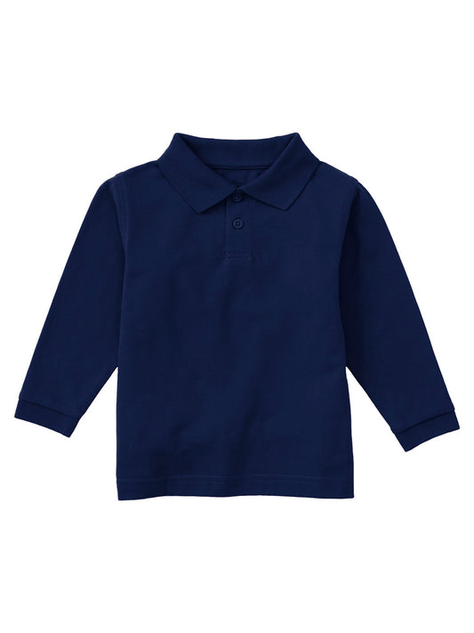 Children's Unisex Long Sleeve Pique Polo - CR835D - Navy