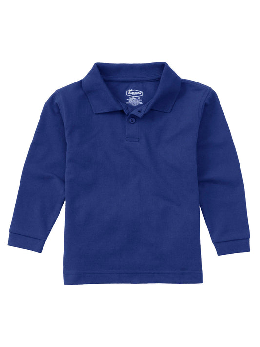 Children's Unisex Long Sleeve Pique Polo - CR835D - Royal