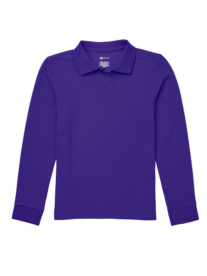 Unisex Long Sleeve Pique Polo - CR835X - Dark Purple