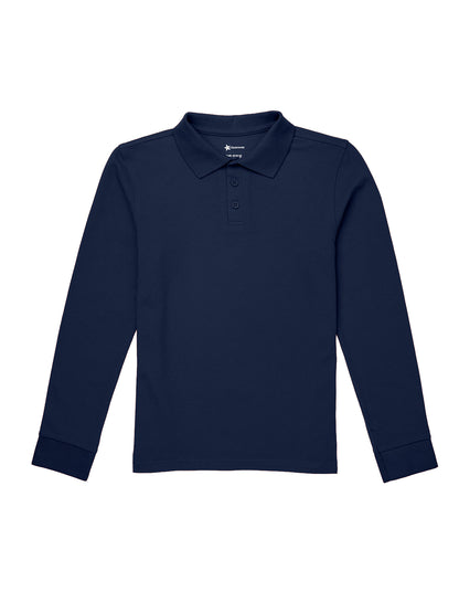 Unisex Long Sleeve Pique Polo - CR835X - Dark Navy